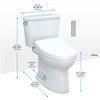 TOTO® Drake® Transitional WASHLET®+ Two-Piece Elongated 1.28 GPF Universal Height TORNADO FLUSH® Toilet with Auto Flush, Cotton White - MW7863046CEFGA#01