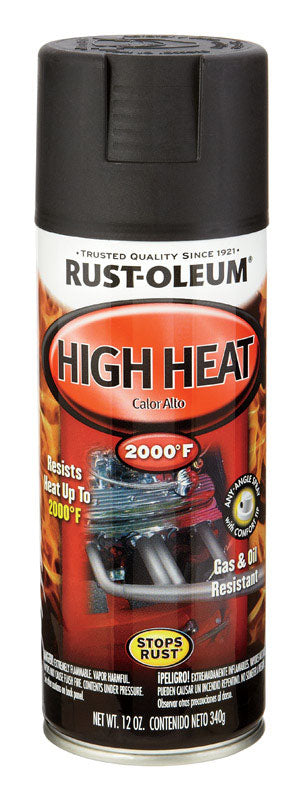 Rust-Oleum Stops Rust Flat Black Automotive High Heat Paint Spray 12 oz. (Pack of 6)