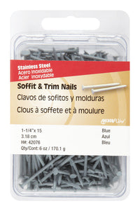 Hillman 1-1/4 in. L Soffit and Trim Stainless Steel Nail Smooth Shank Flat (Pack of 5)