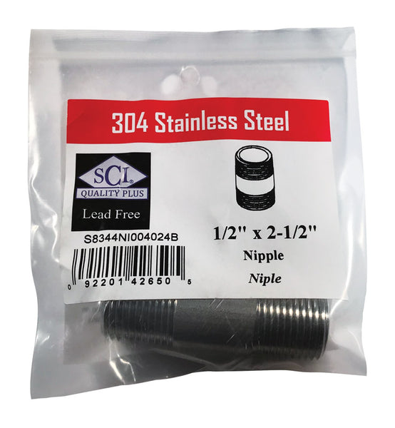 Boquilla Smith-Cooper MPT de acero inoxidable de 1/2 pulg. y 2-1/2 pulg. en L