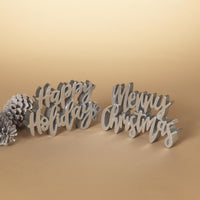 Gerson Silver Assorted Holiday Sign (Pack of 8)