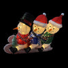 Alpine LED 3D Tinsel & Fabric Skiing Snowmen 29 in. Yard Decor