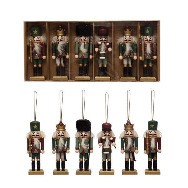 Creative Co-Op Tinsel & Trim Multicolored Nutcracker Ornament 12.6 in. (Pack of 8)