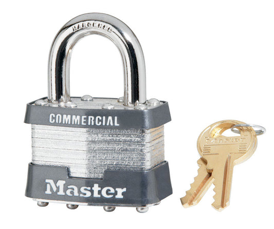 Master Lock 1-5/16 in. H x 1 in. W x 1-3/4 in. L Laminated Steel 4-Pin Cylinder Padlock 6 pk Keyed Alike (Pack of 6)