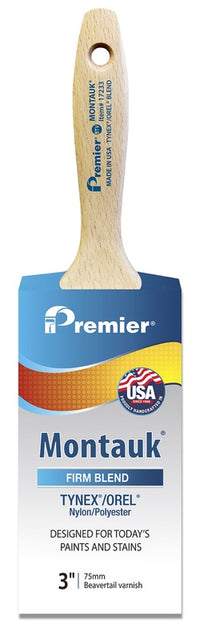 Premier Montauk Nylon Polyester Firm Blend Bristle Chiseled Paint Brush 3 W in. - Deal of The Week