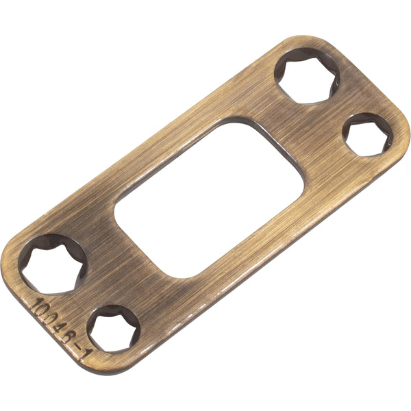 820050 5 2-3/4" x 1-1/8" RC Deadbolt Security Strike - Antique Brass