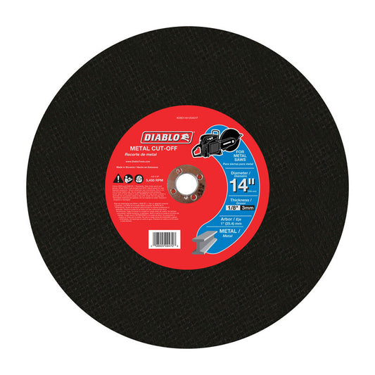 Diablo 14 in. D X 1 in. Aluminum Oxide High Speed Metal Cut-Off Disc 1 pk