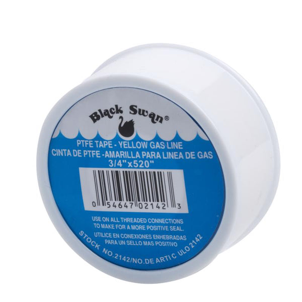 Cinta de PTFE blanca Black Swan, 0.75 in. de ancho X 520 in. de largo