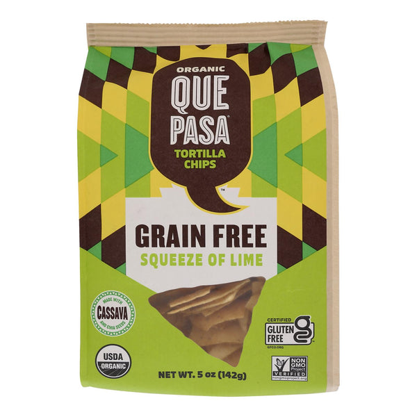 Que Pasa - Tortilla Chip Squeeze Lime Gluten Free - Case of 6-5 OZ