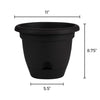 Bloem Lucca Black Resin UV-Resistant Round Planter 8.8 H x 11 Dia. in.