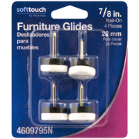 Softtouch White 7/8 in. Nail-On Plastic Chair Glide 4 pk