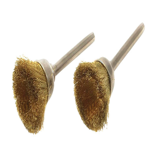 Forney 5/8 in. D X 1/8 in. Brass Cup Brush Set 15000 rpm 2 pc