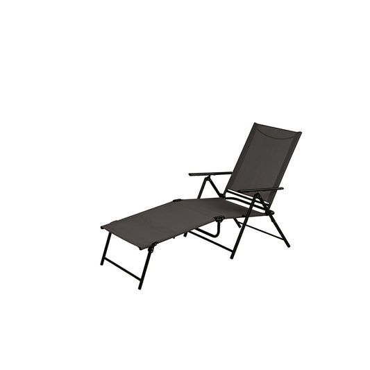 Living Accents Adjustable Steel Sling Chaise Lounge Gray