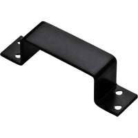 Door Bar Holder, Closed, Black Steel, 6.4 x 1.5-In. (A)