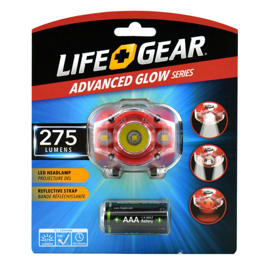 Life+Gear Advanced Glow 275 lm Assorted LED Head Lamp AAA Battery