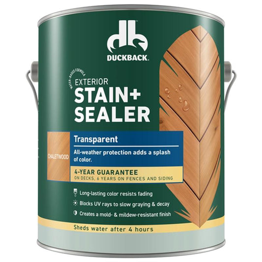 Duckback Transparent Chaletwood Stain and Sealer 1 gal.  300 to 400 sq. ft. Coverage Area (Pack of 4)