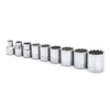Crescent 3/8 in. X 3/8 in. drive SAE 12 Point Socket Set 9 pc