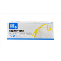 Iron-Hold 13 gal Tall Kitchen Bags Drawstring 30 pk (Pack of 12)