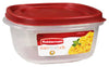 Rubbermaid Clear Plastic Square BPA-Free Food Storage Container 7 L x 3 H x 7 W in. with Red Lid
