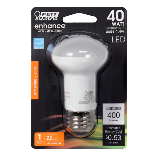 FEIT Electric Enhance R16 E26 (Medium) LED Bulb Soft White 40 Watt Equivalence (Pack of 4)