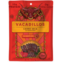 Vacadillos Carne Seca Scorpion Beef Strips 2 oz Bagged -Pack of 8