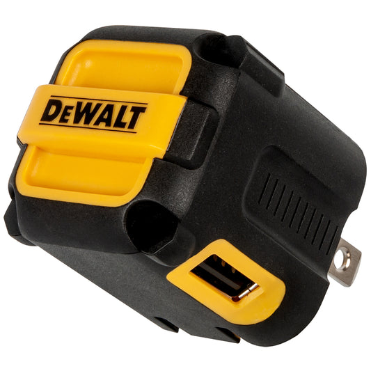 DeWalt NeverBlock Black/Yellow 2-Port Worksite USB Charger for Any USB-Powered Device