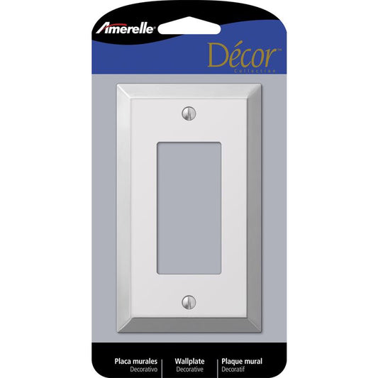 Amerelle Century Polished Chrome 1 gang Stamped Steel Decorator Wall Plate 1 pk