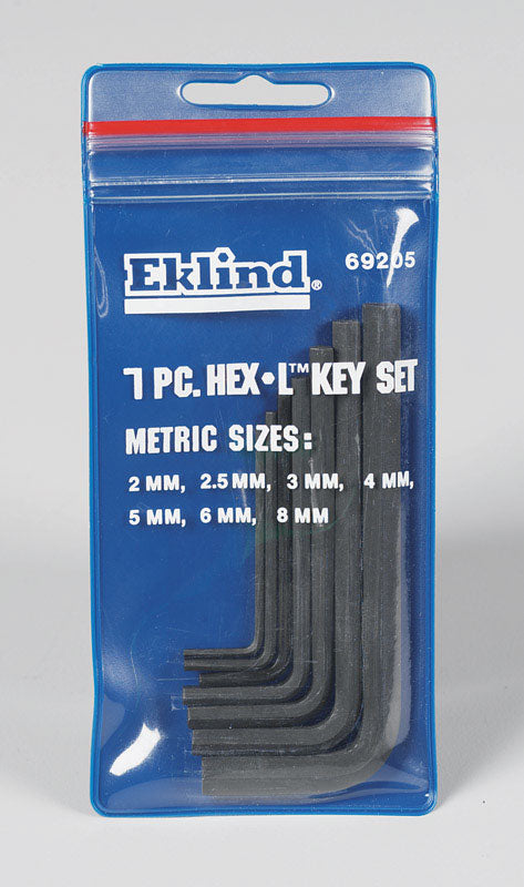 Eklind Hex-L 2-8 mm Metric Short Arm Hex L-Key Set 7 pc
