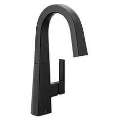 Matte black one-handle high arc bar faucet