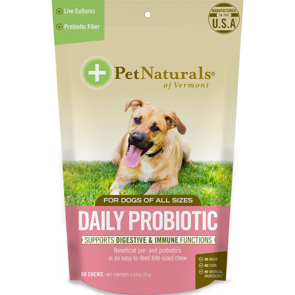Pet Naturals Of Vermont - Masticables probióticos diarios para perros - 1 unidad - 60 unidades
