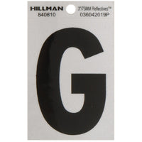 Hillman 3 in. Reflective Black Mylar Self-Adhesive Letter G 1 pc (Pack of 6)