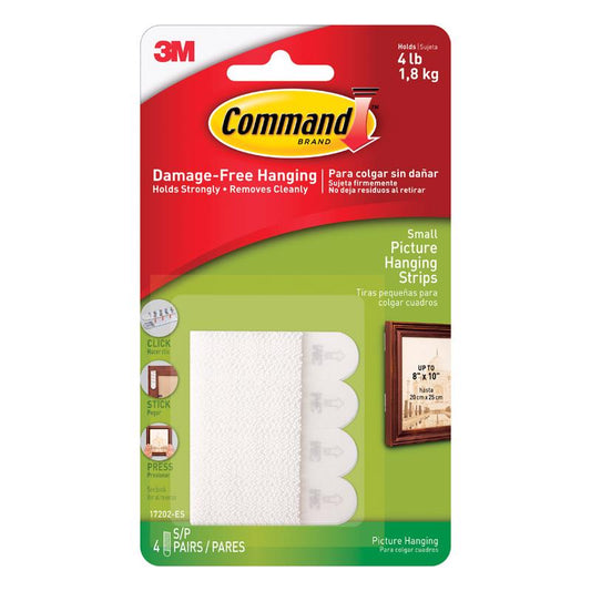 3M Command White Foam Picture Hanging Strips 8 Pk