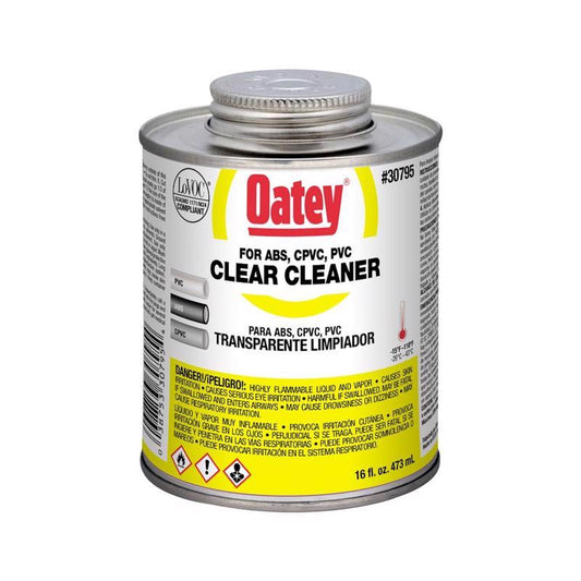 Oatey Clear Cleaner For ABS/CPVC/PVC 16 oz