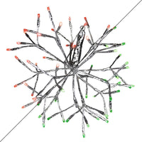 Celebrations Platinum LED Green/Red Rechargeable Shimmering Sphere 12 in. Hanging Decor