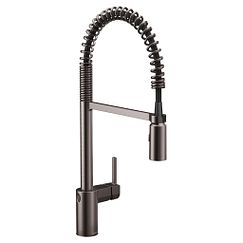 Black stainless one-handle high arc pulldown kitchen faucet