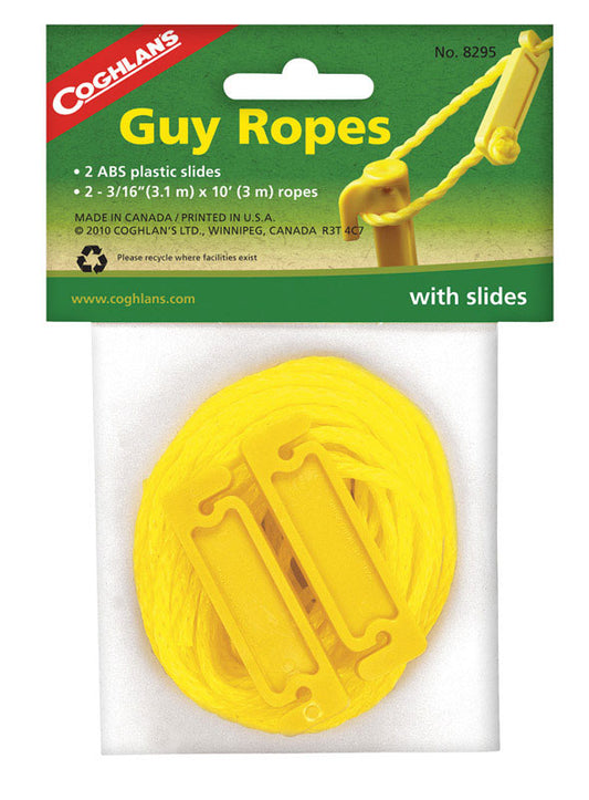 Coghlan's  Guy Ropes  Yellow  Tent Cord  5.625 in. H x 1/8 in. W x 120 in. L 2 pk