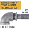 BK Products 1 in. MPT x 3/4 in. Dia. FPT Black Malleable Iron Hex Bushing (Pack of 5)