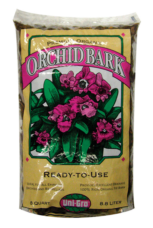Uni-Gro Orchid Bark Brown Bark Mulch 8 qt. for All Epiphytic Orchids & Bromeliads 2 in. D Coverage