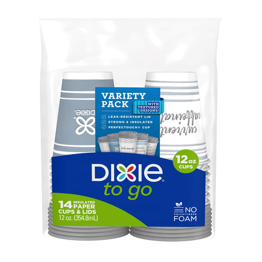 Dixie To Go Assorted Paper COFFEE HAZE Cups 14 pk (Pack of 8)