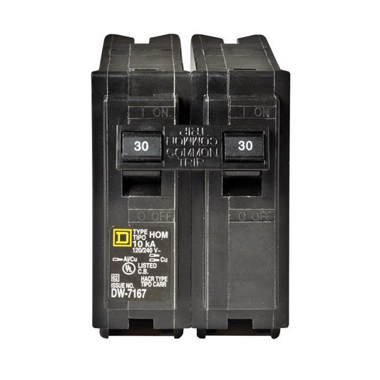 Square D 2-Pole Indoor Plug In Surge Circuit Breaker 30A 120/240V 2.98 D x 3.13 H in.