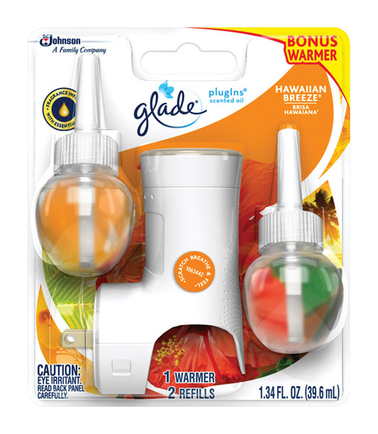 Glade Plug-Ins Hawaiian Breeze Scent Air Freshener Starter Kit 1.34 oz. Liquid (Pack of 6)