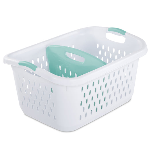 Sterilite White Plastic Divided Laundry Basket