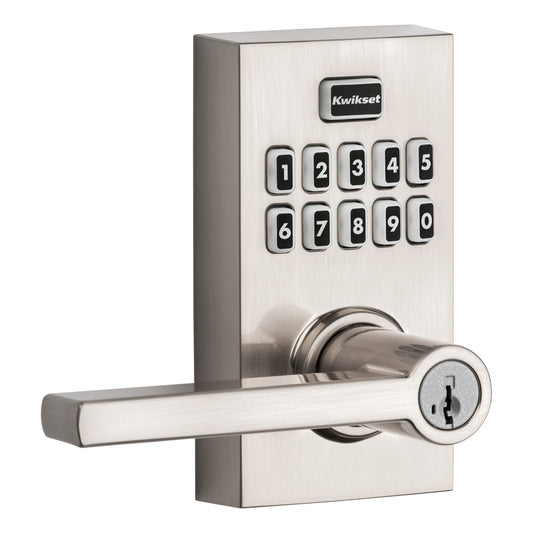 Kwikset SmartCode 917 Satin Nickel Metal Electronic Touch Pad Entry Lever