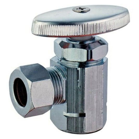 PlumbCraft 1/2 in. FIP in. X 1/2 in. Compression Chrome Plated Angle Valve