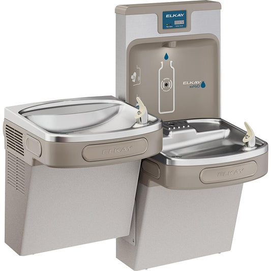 Elkay EZH2O 8 gal Gray Bottle Filling Station and Bi-Level Water Cooler Stainless Steel