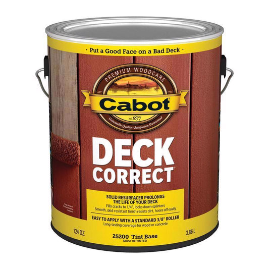 Cabot Solid Tintable Tint Base Water-Based Latex Deck Stain 1 gal. (Pack of 4)