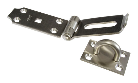 National Hardware Brushed Stainless Steel 7-1/2 in. L Safety Hasp 1 pk