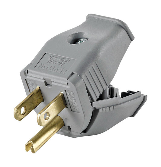 Leviton Commercial and Residential Thermoplastic Straight Blade Plug 5-15P 18-12 AWG 2 Pole 3 Wire