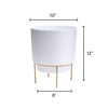 Bloem Hopson 12 in. H x 10 in. Dia. Resin Metal Stand Planter White