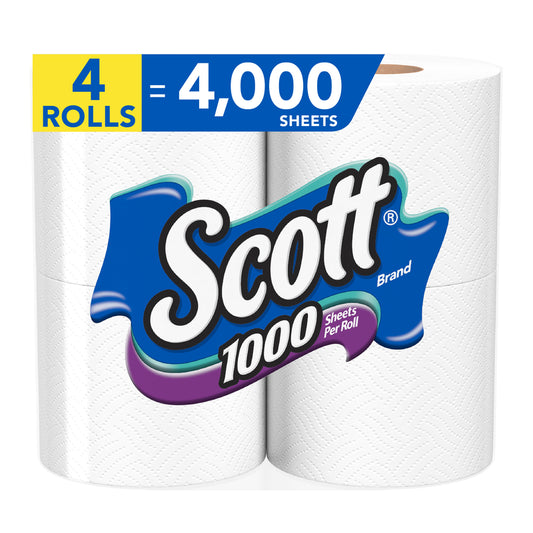 Scott Toilet Paper 4 roll 1000 sheet 4 in. (Pack of 12)